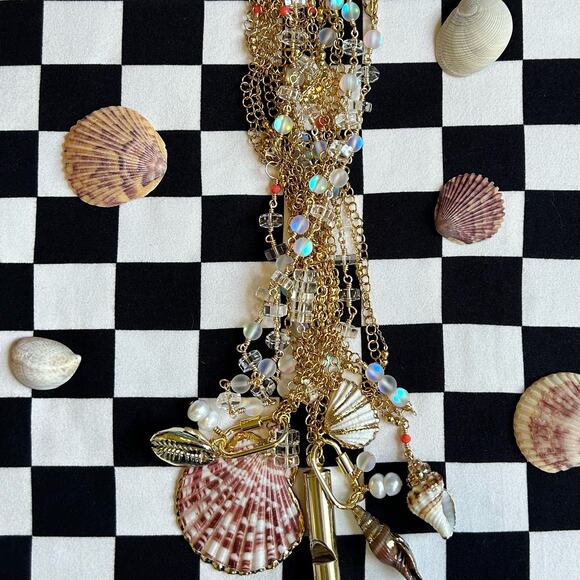 Mermaid candy necklace handmade gold plated summer jewelry 2024 - Picture 2 of 5